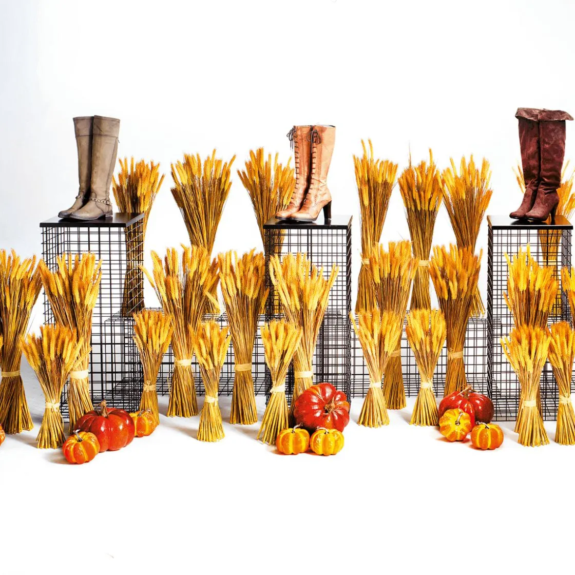 DecoWoerner Decoración De Otoño|Hierba Decorativa>Manojo De Espigas De Trigo Decorativo 90 Cm