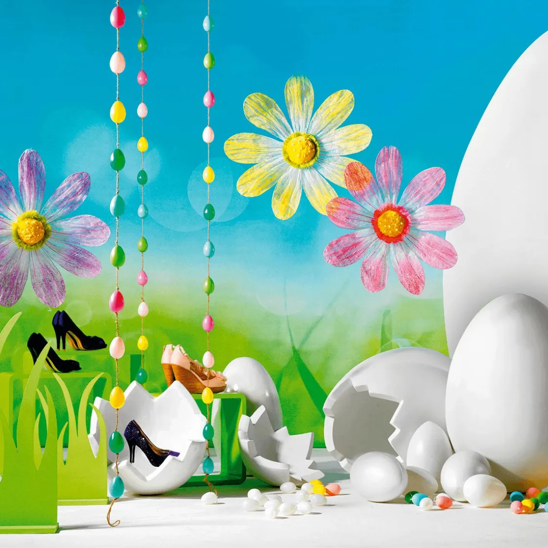DecoWoerner Decoración De Pascua>Medio Huevo Gigante Decorativo, Ø 44 Cm