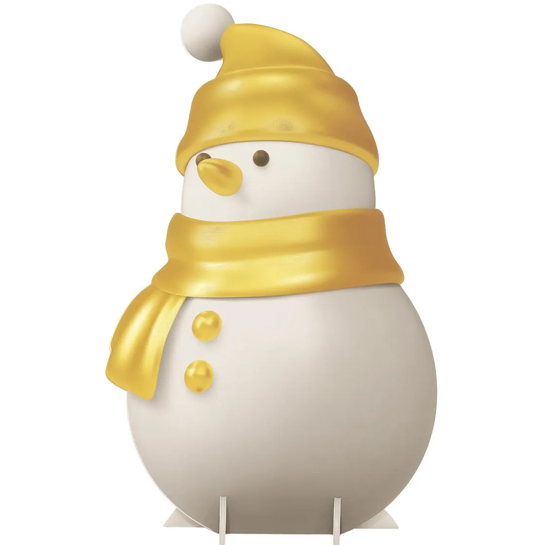 DecoWoerner Decoración De Invierno>Muñeco De Nieve De Pie Dorado / Blanco