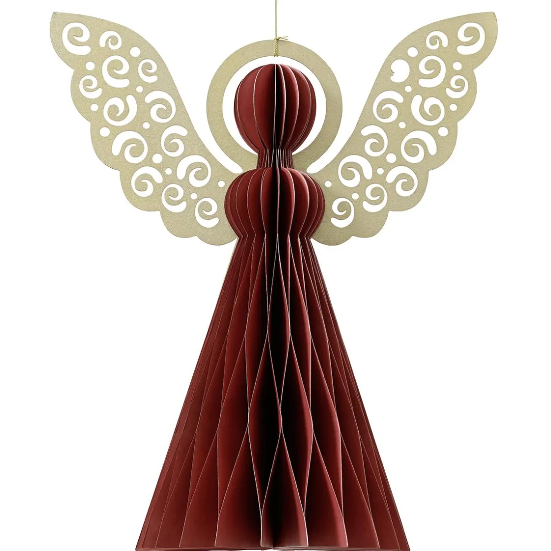 DecoWoerner Decoración Temática|Figuras De Navidad>Ángel Deluxe De Papel De Nido De Abeja 20 Cm
