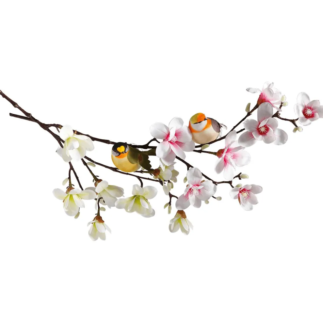 DecoWoerner Decoración De Primavera|Ramas Y Ramitas>Noble Rama De Magnolia Artificial, Rosado, 100 Cm
