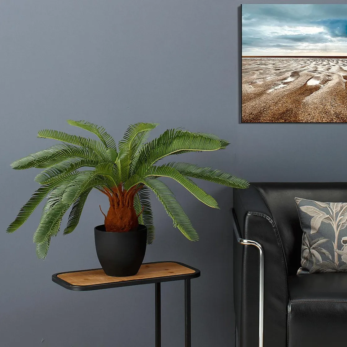 DecoWoerner Árboles Artificiales>Palmera Artificial Cycas En Maceta Lista 65 Cm