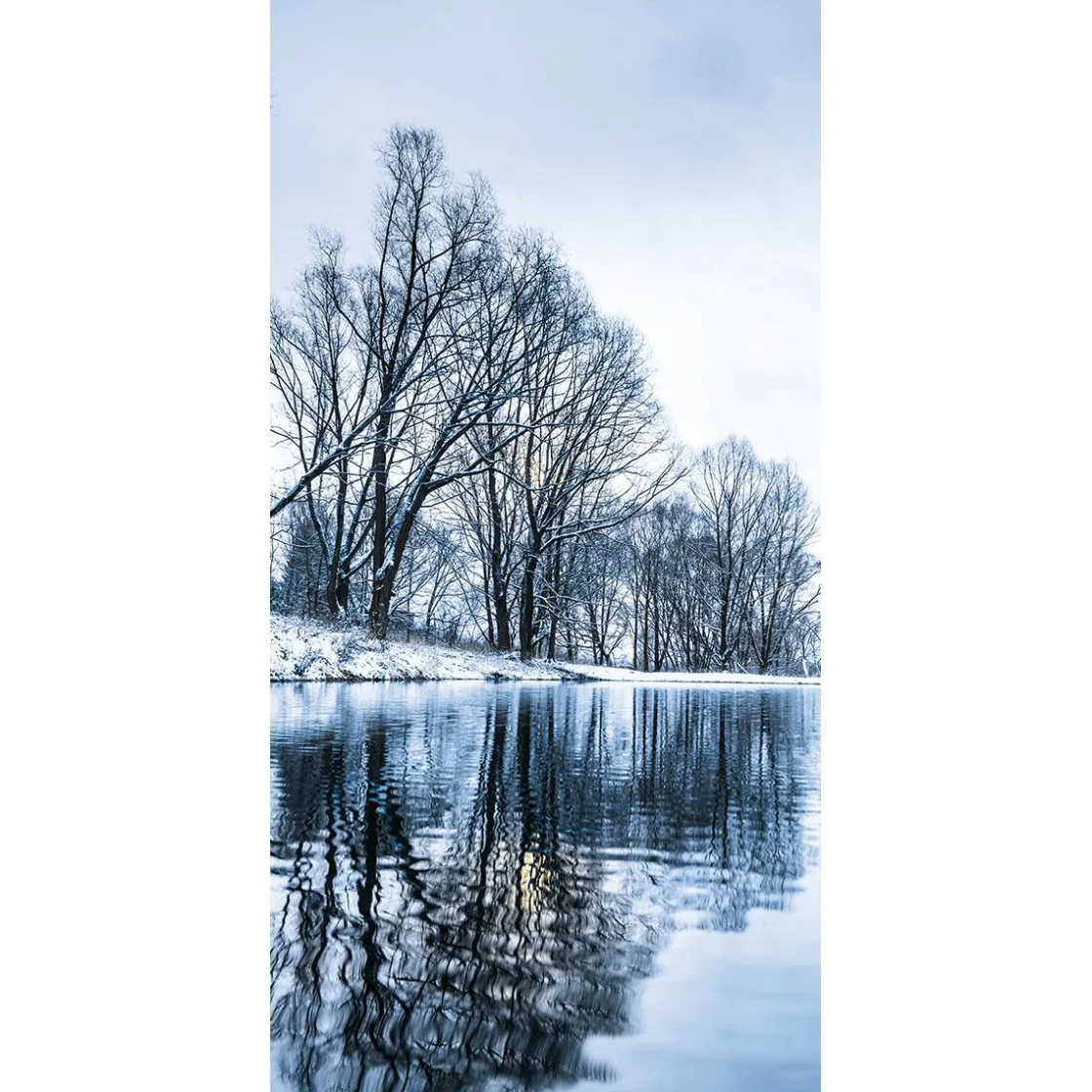 DecoWoerner Decoración De Invierno|Pancartas De Navidad E Invierno>Pancarta De Tela Ignífuga "Wintersee" De Tela De Bandera 100 X 200 Cm