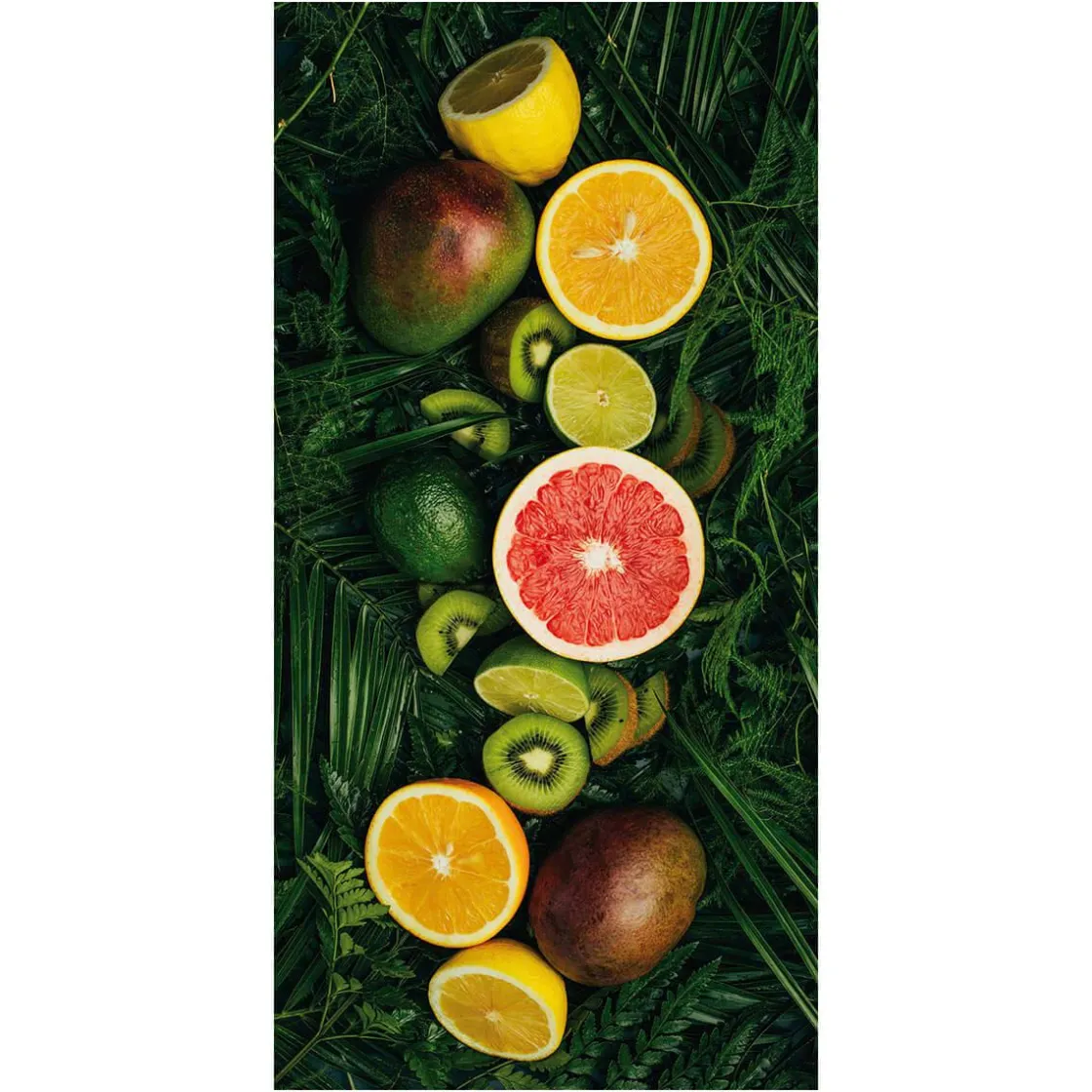 DecoWoerner Pancartas Temáticas|Pancartas De Verano>Pancarta De Tela Ignífuga "frutas Tropicales" De Tela De Bandera 100 X 200 Cm