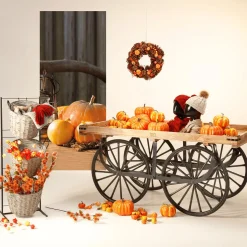 DecoWoerner Decoración De Otoño|Pancartas De Otoño>Pancarta De Tela Ignífuga "Calabaza Con Farol" De Tela De Bandera 75 X 180 Cm