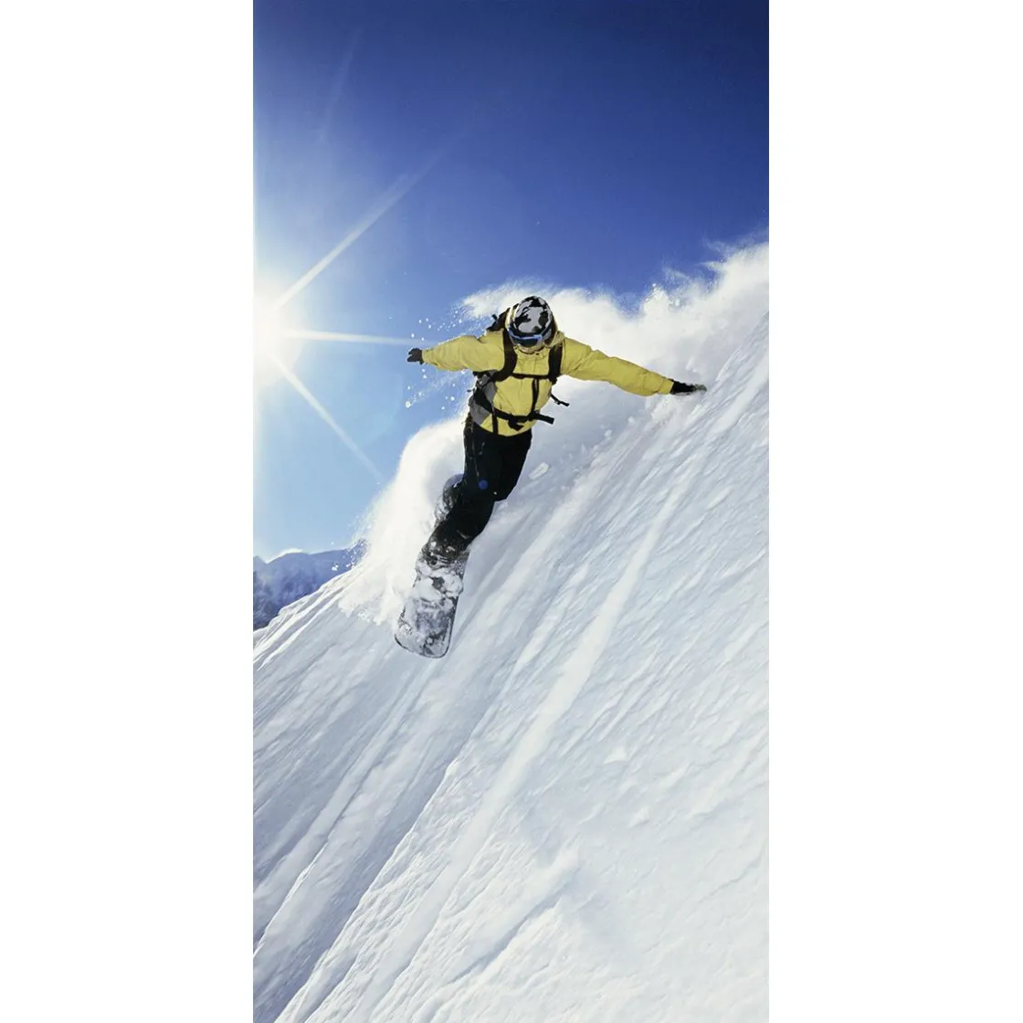 DecoWoerner Decoración De Invierno|Pancartas De Navidad E Invierno>Pancarta De Tela Ignífuga "Snowboarder" De Tela De Bandera 100 X 200 Cm