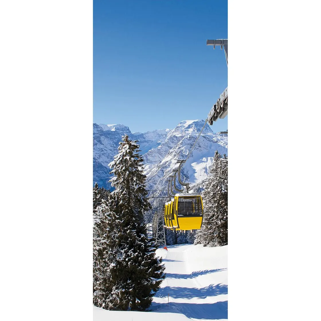 DecoWoerner Decoración De Invierno|Pancartas De Navidad E Invierno>Pancarta De Tela Ignífuga "Teleférico " De Tela De Bandera 75 X 180 Cm