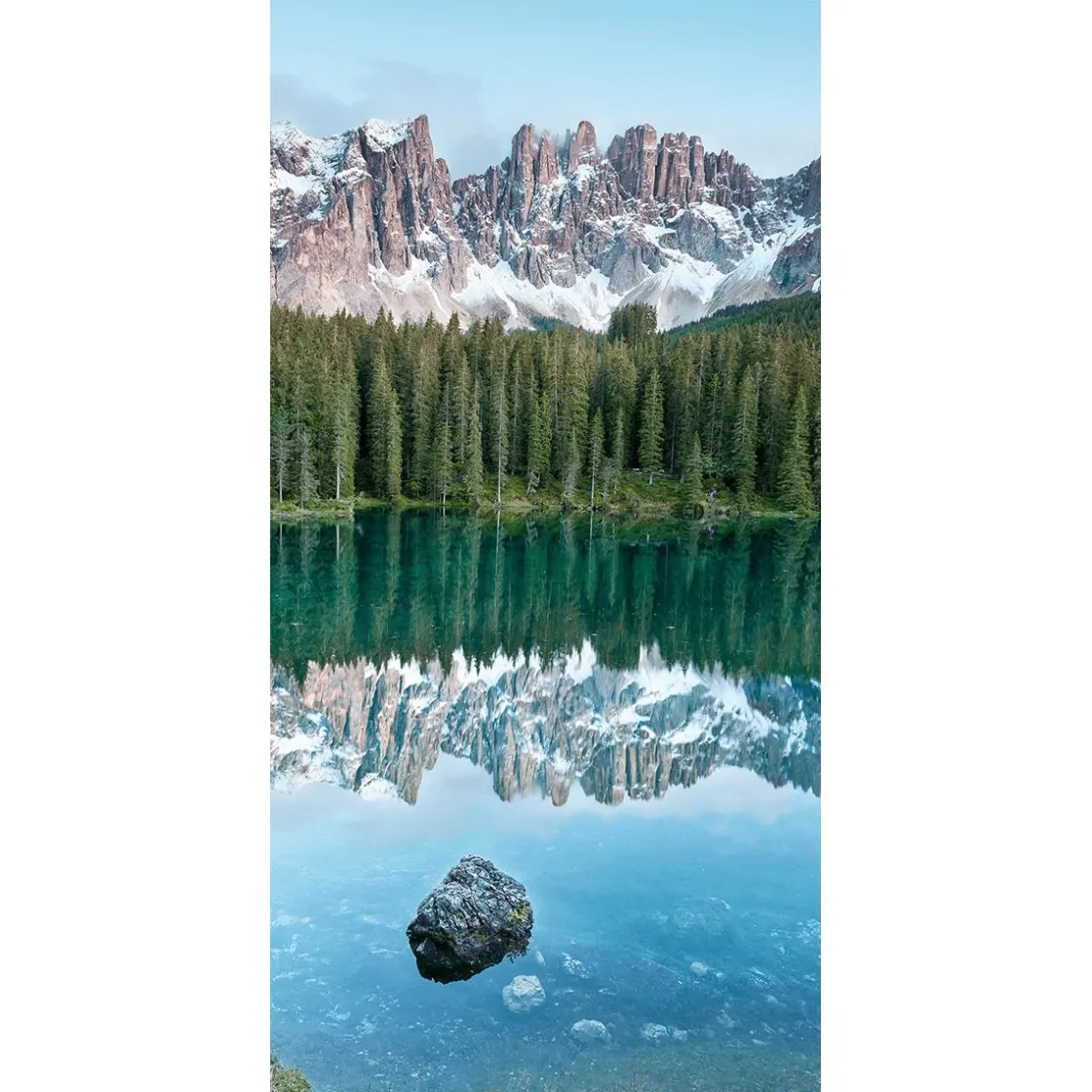 DecoWoerner Decoración De Verano|Decoración De Primavera>Pancarta De Tela Ignífuga "lago De Montaña Tranquilo Con Reflejo" De Tela De Bandera 100 X 200 Cm