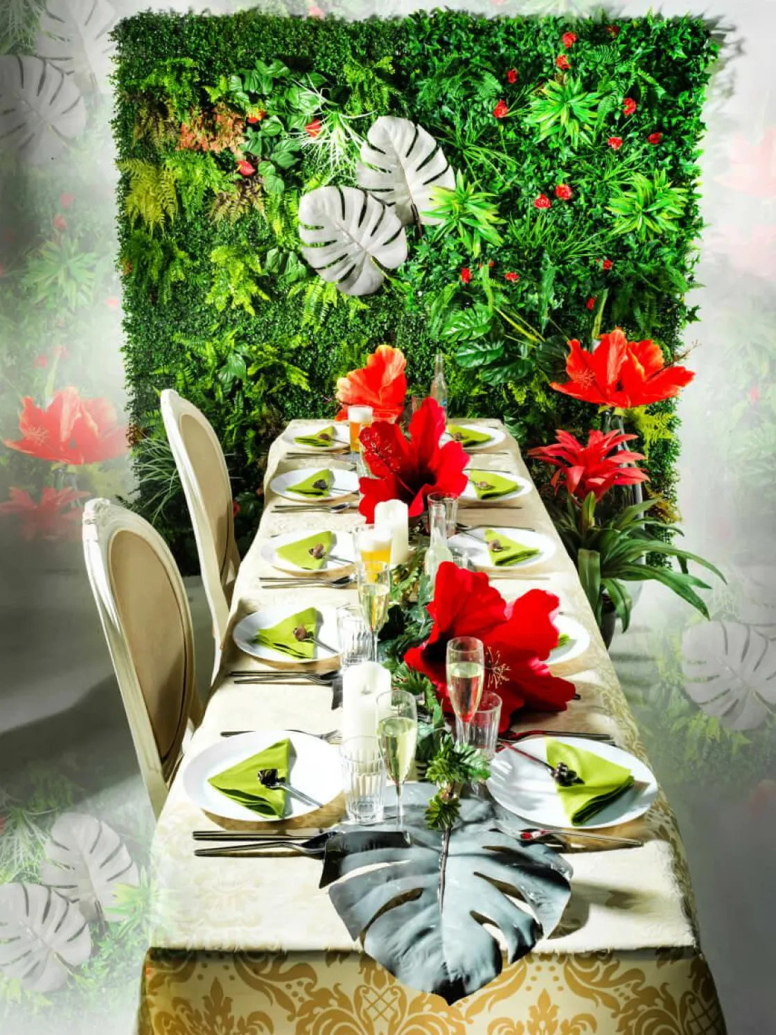 DecoWoerner Decoración De Verano|Decoración De Primavera>Panel De Mezcla De Pasto Y Flores, 1 X 1 M
