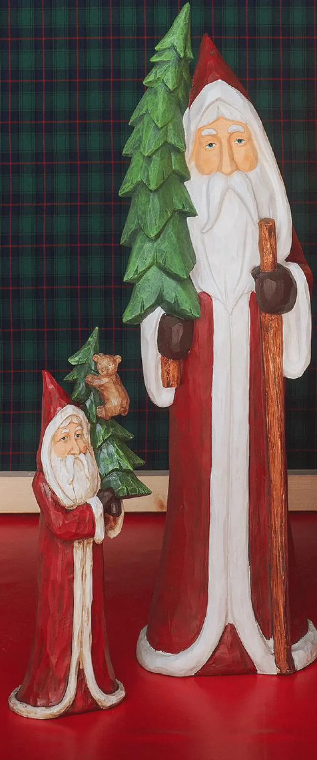 DecoWoerner Figuras De Navidad>Papá Noel De Madera Pintado Al Natural 51 Cm