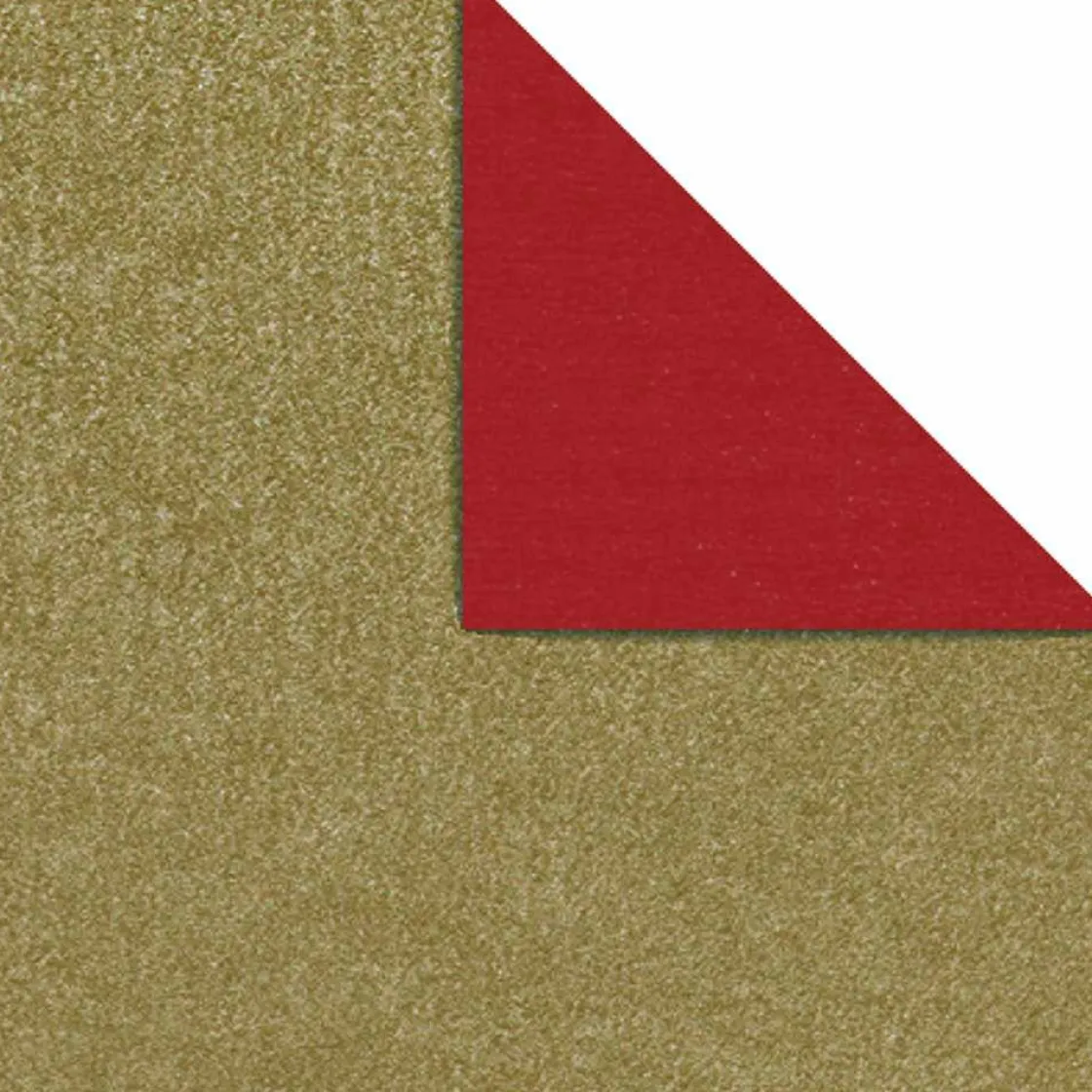 DecoWoerner Papel De Regalo>Papel De Regalo Bicolor 50 Cm, 100 M, Oro