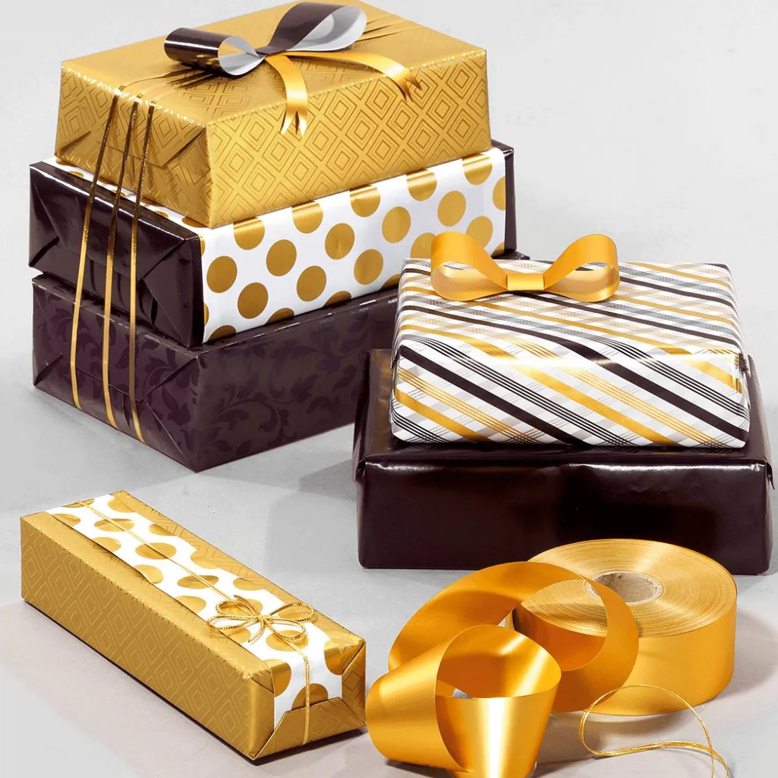 DecoWoerner Papel De Regalo|Go Green - Envoltorio Para Regalo Ecológico>Papel De Regalo Sostenible Con Diseño De Vid Brillante - Bobina De Papel De Regalo De 50 M