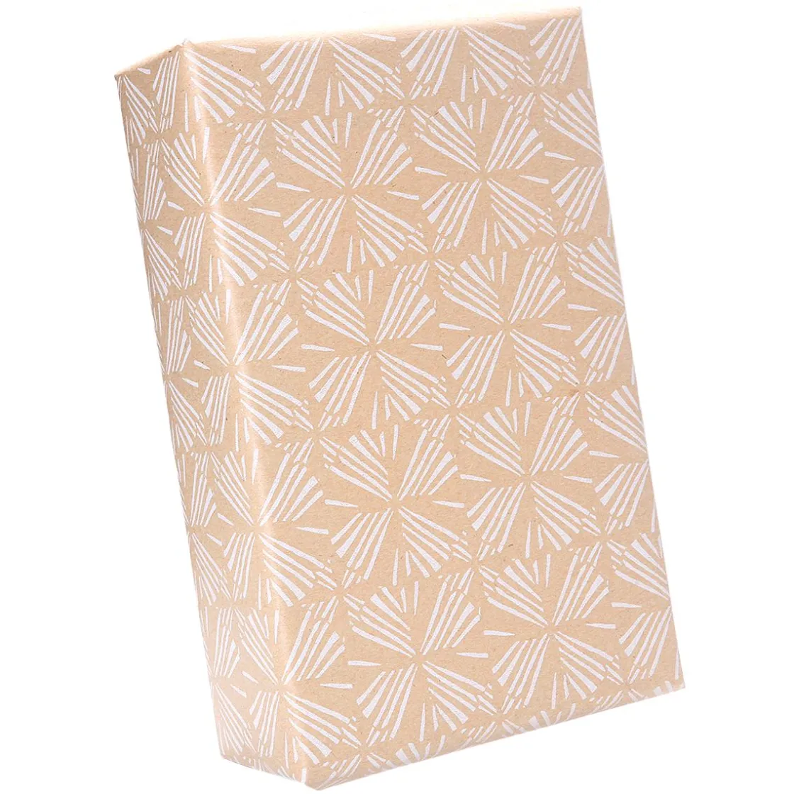 DecoWoerner Papel De Regalo|Go Green - Envoltorio Para Regalo Ecológico>Papel Kraft Reciclado Con Motivos Geométricos Blancos - Rollo De Papel De Envolver De 50 M