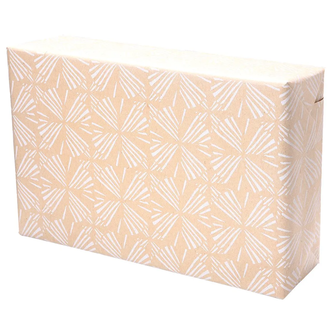DecoWoerner Papel De Regalo|Go Green - Envoltorio Para Regalo Ecológico>Papel Kraft Reciclado Con Motivos Geométricos Blancos - Rollo De Papel De Envolver De 50 M
