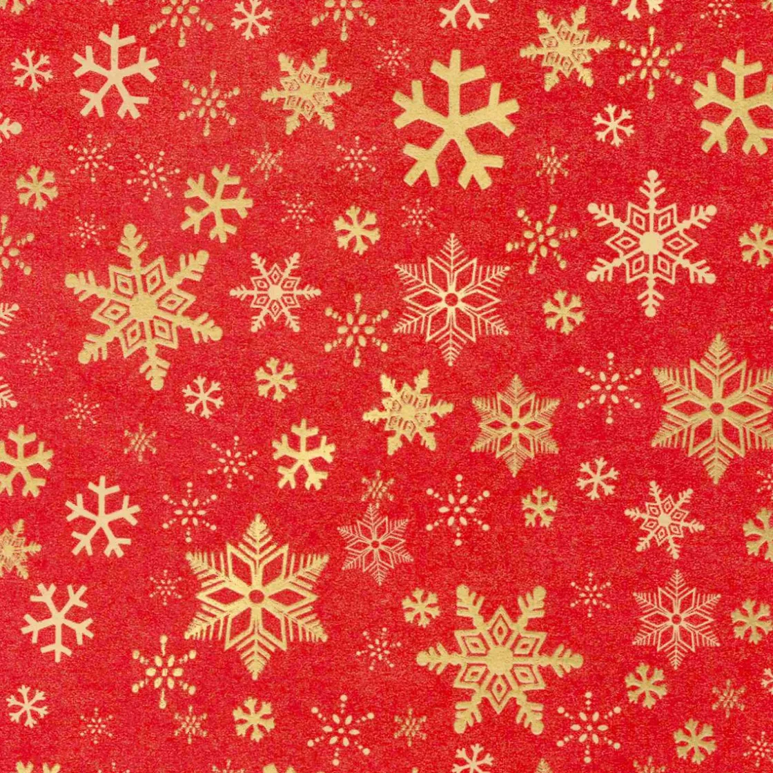 DecoWoerner Papel De Regalo|Go Green - Envoltorio Para Regalo Ecológico>Papel Kraft Reciclado Con Copos De Nieve Dorados - Bobina De Papel De Regalo Sostenible De 50 M