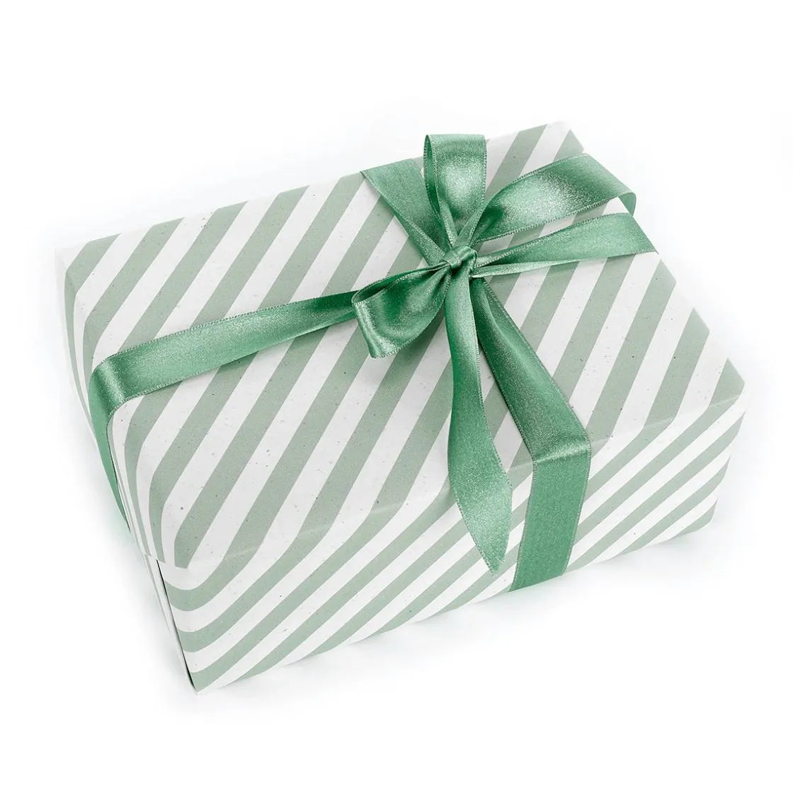 DecoWoerner Papel De Regalo|Go Green - Envoltorio Para Regalo Ecológico>Papel Kraft Sostenible De Remolacha Azucarera Con Rayas s Y Blancas - Rollo De Papel De Envolver De 50 M.