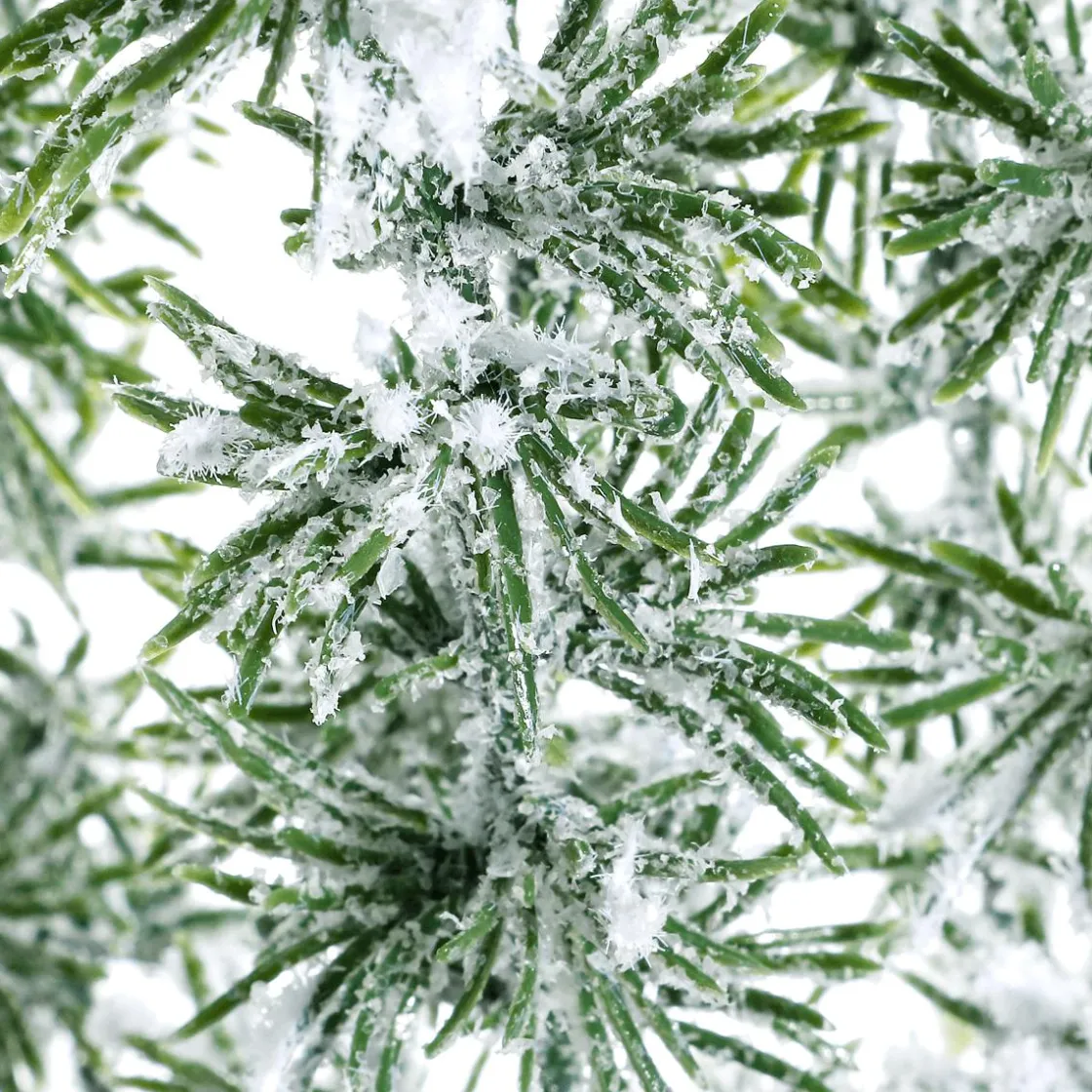 DecoWoerner Decoración De Invierno|Plantas Colgantes>Percha De Alerce Con Escarcha 122 Cm