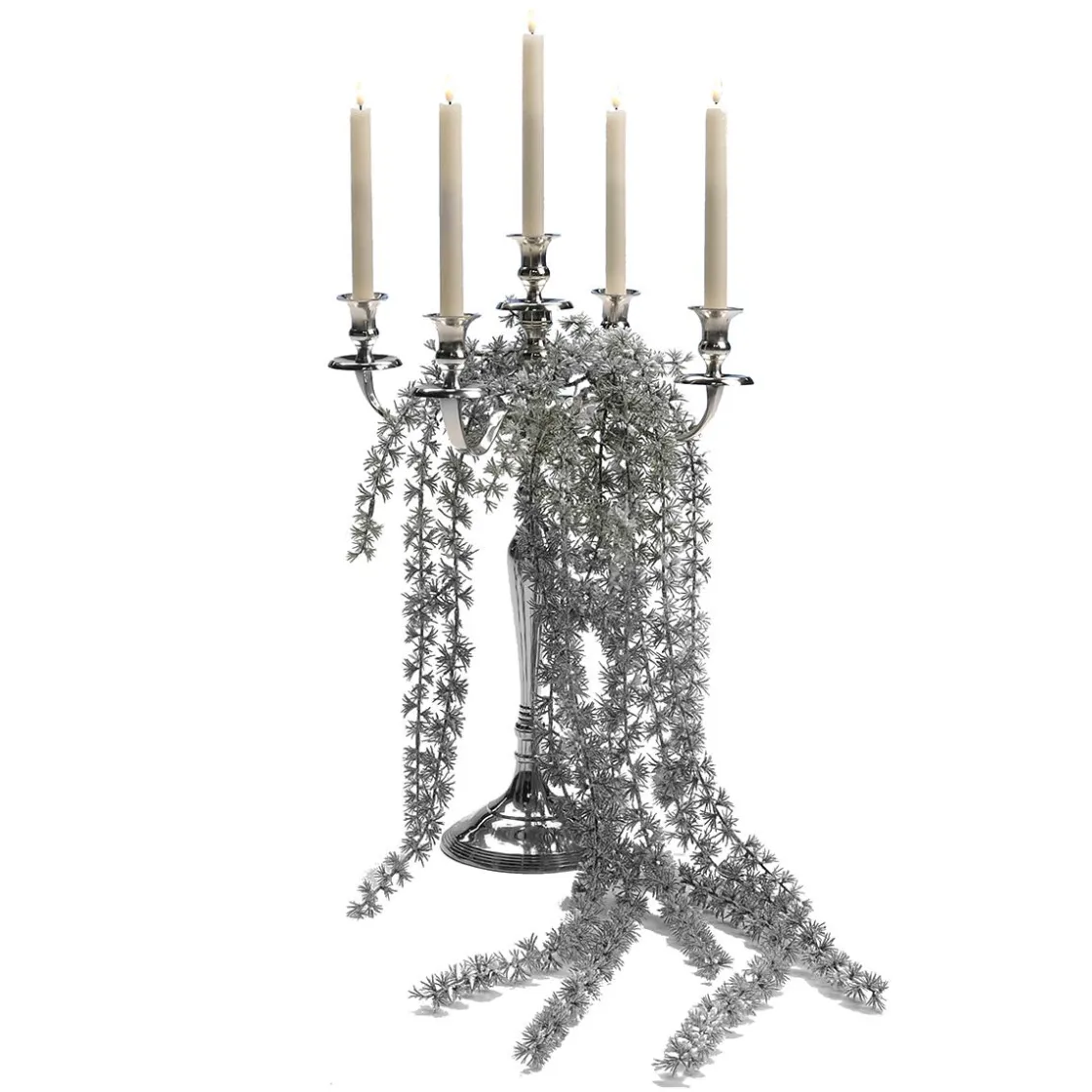 DecoWoerner Decoración De Invierno|Plantas Colgantes>Percha De Alerce Con Escarcha 122 Cm