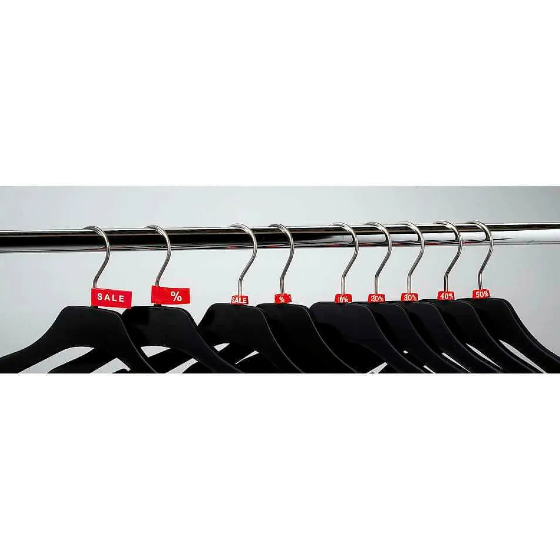 DecoWoerner Perchas>Percha Soft Touch Con Barra Con Pinzas 45 Cm, 1 Paquete De 10 Piezas