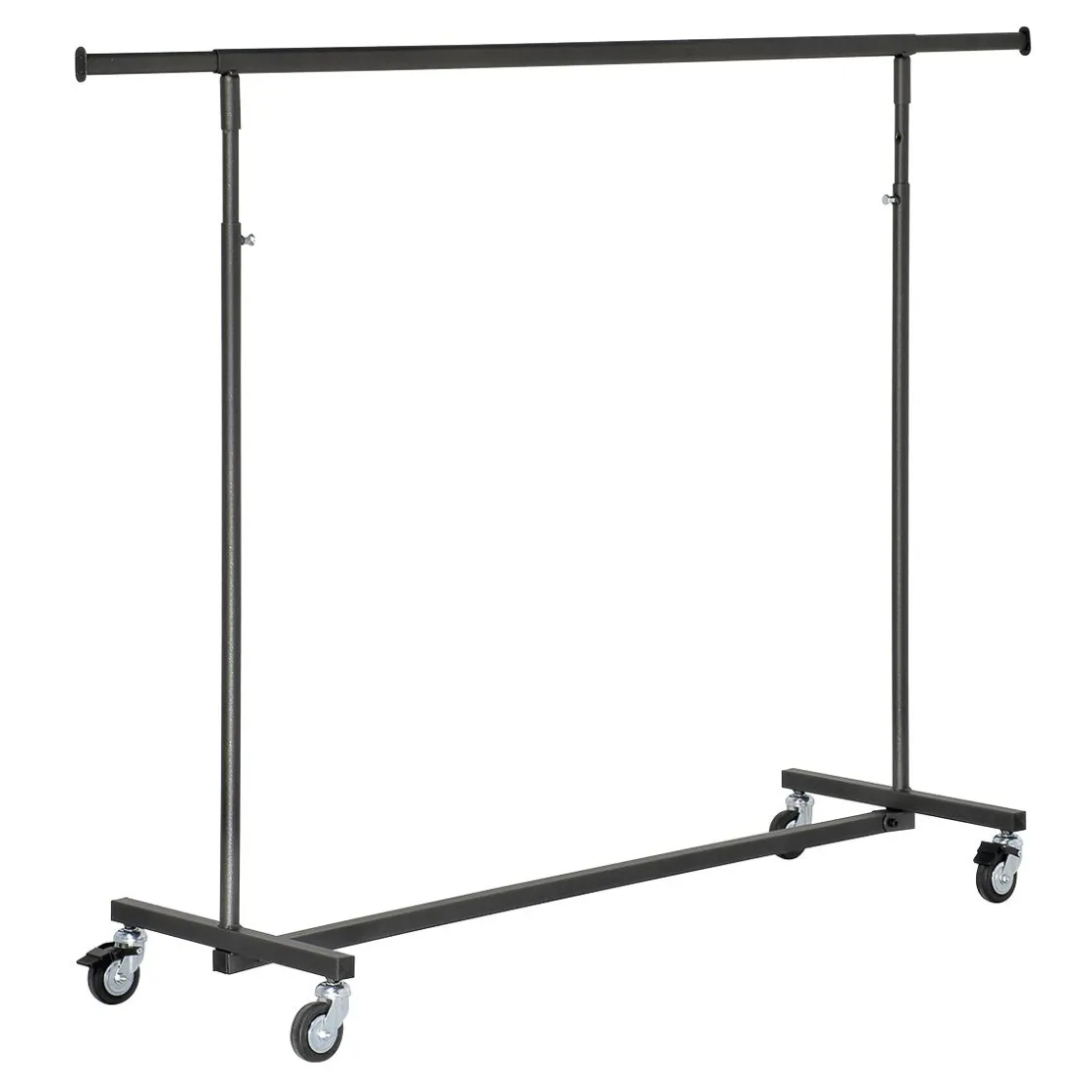 DecoWoerner Percheros>Perchero Con Ruedas Plegable Antracita, Altura Ajustable