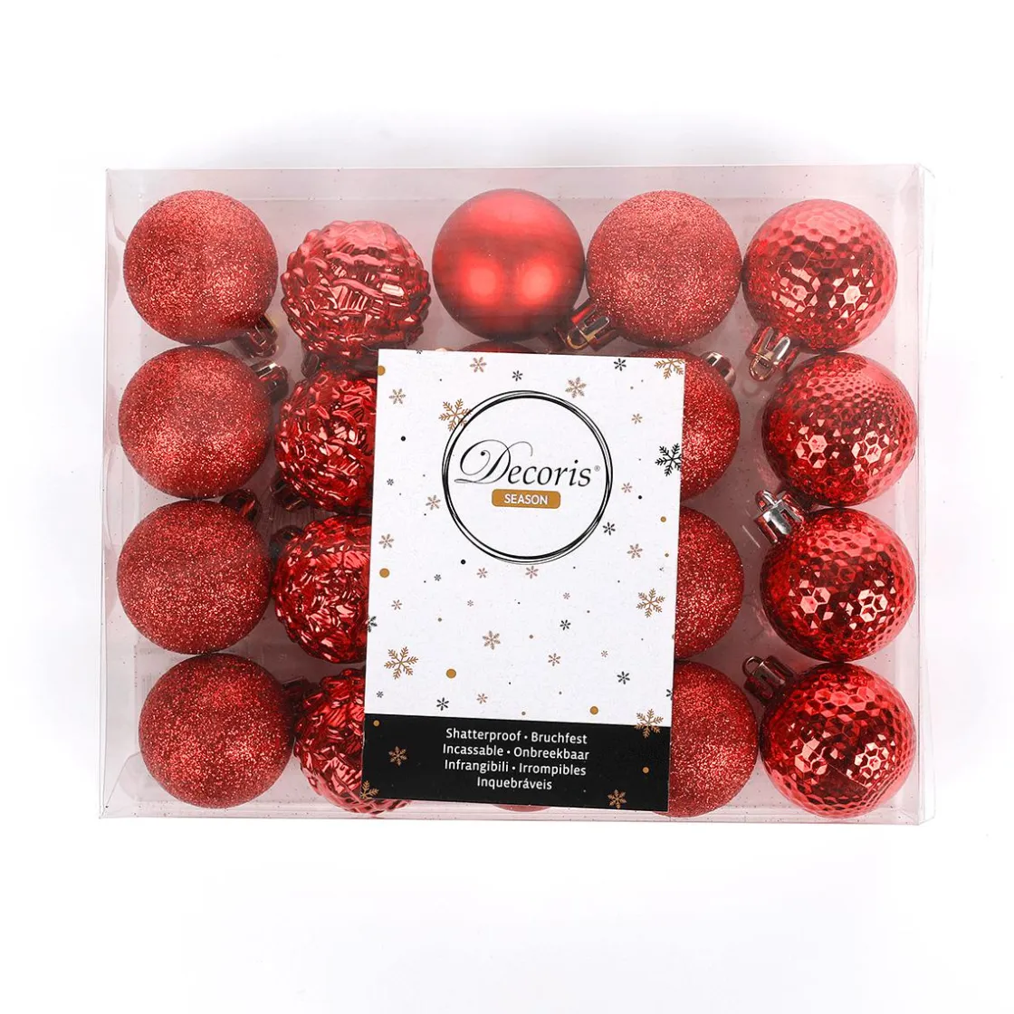 DecoWoerner Bolas De Navidad>Poinsettias Rojas Inastillables 4 Cm Ø - 20 Piezas