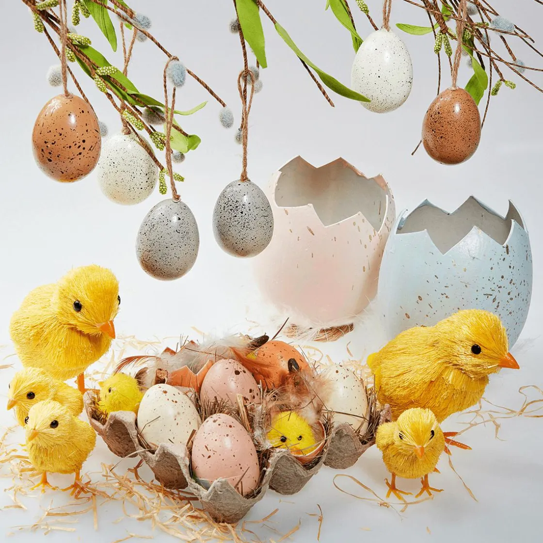DecoWoerner Decoración De Animales|Decoración De Pascua>Pollitos Decorativos 3 Piezas 7 Cm