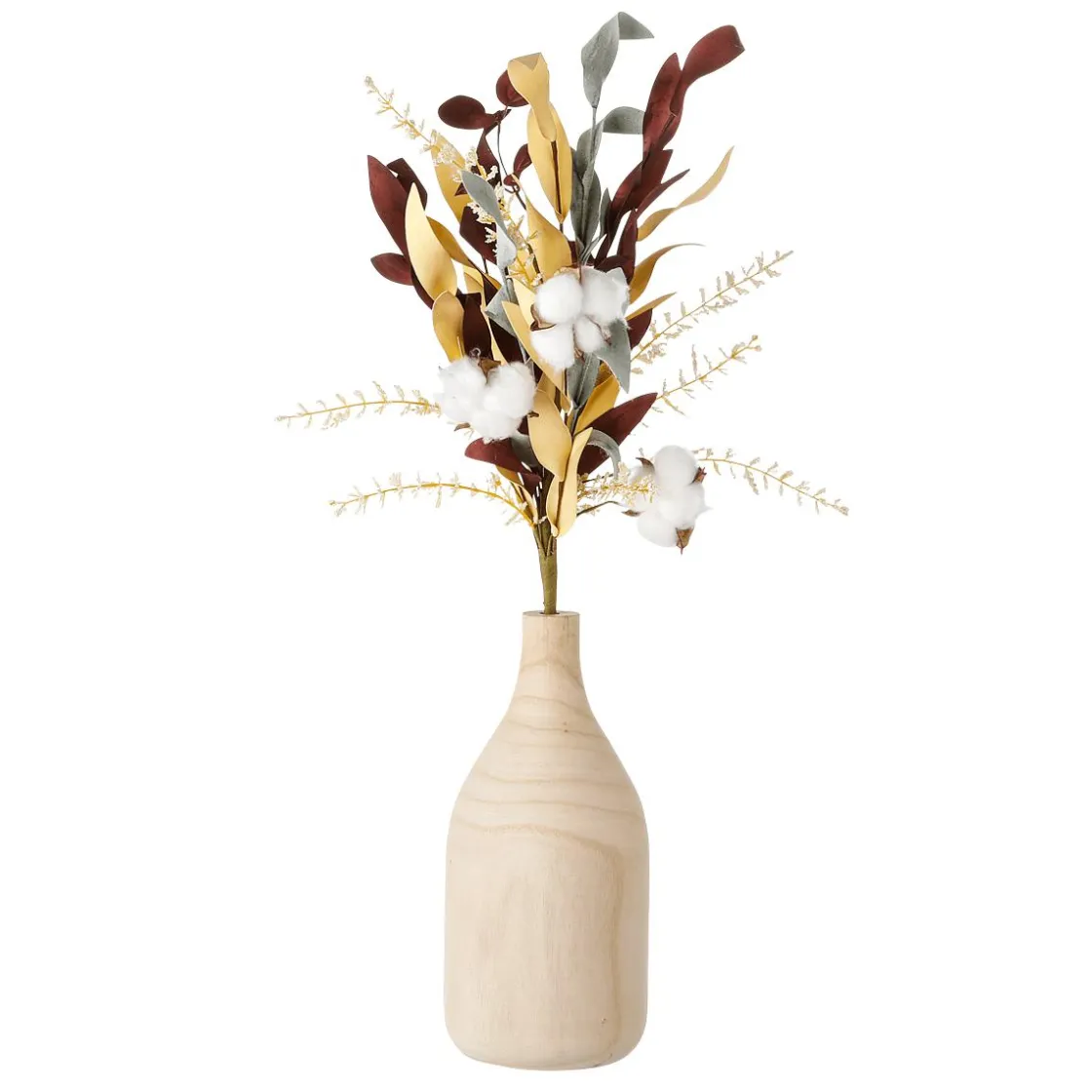 DecoWoerner Decoración De Otoño|Ramas Y Ramitas>Rama Artificial "Cotton Flower Grass Mix" 25 X 58 Cm