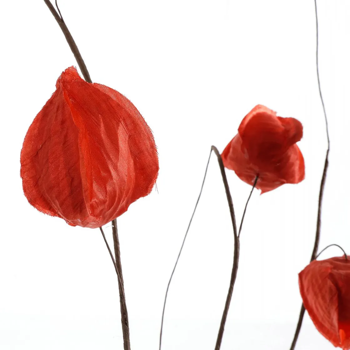DecoWoerner Decoración De Otoño|Ramas Y Ramitas>Rama Artificial De Physalis, 80 Cm