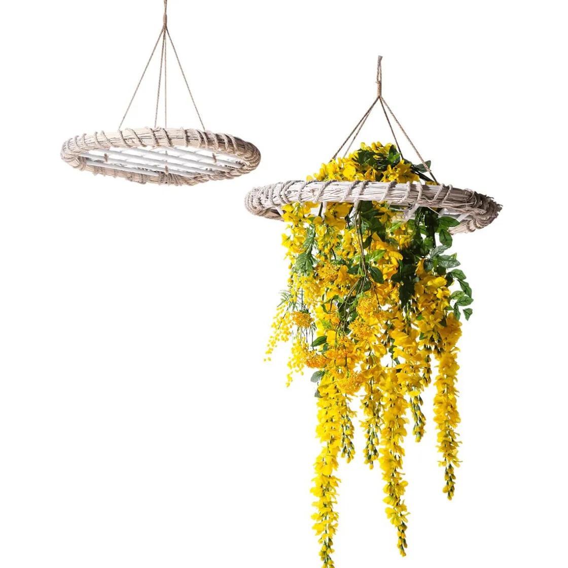 DecoWoerner Ramas Y Ramitas|Decoración De Primavera>Rama Artificial Wisteria Laburnum, 140 Cm,