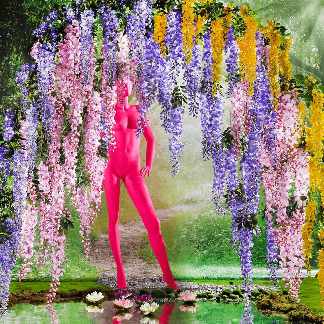 DecoWoerner Ramas Y Ramitas|Decoración De Primavera>Rama Artificial Wisteria Laburnum, 140 Cm,