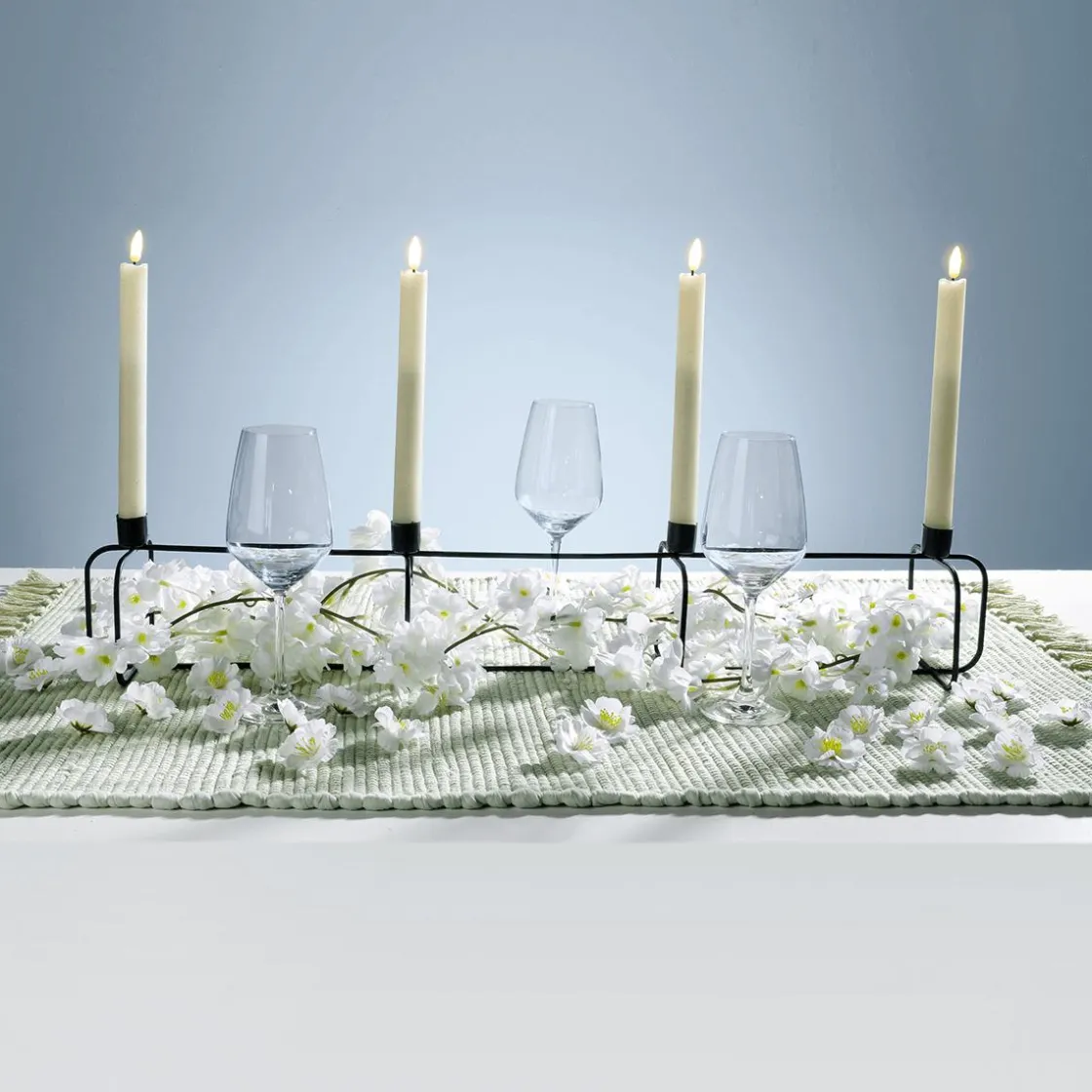 DecoWoerner Decoración De Primavera|Guirnaldas Y Vides>Rama De Flores De Cerezo Decorativas Blanca, 180 Cm