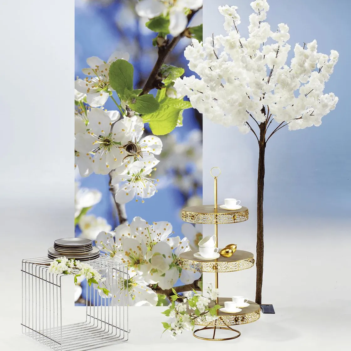 DecoWoerner Decoración De Primavera|Ramas Y Ramitas>Rama De Flores De Cerezo Artificial 65 Cm
