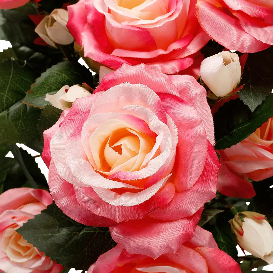 DecoWoerner Ramos Y Coronas De Flores|Flores Artificiales>Ramo De s Artificiales Con 15 Flores Cada Una, Y Amarillo, 54,5 Cm
