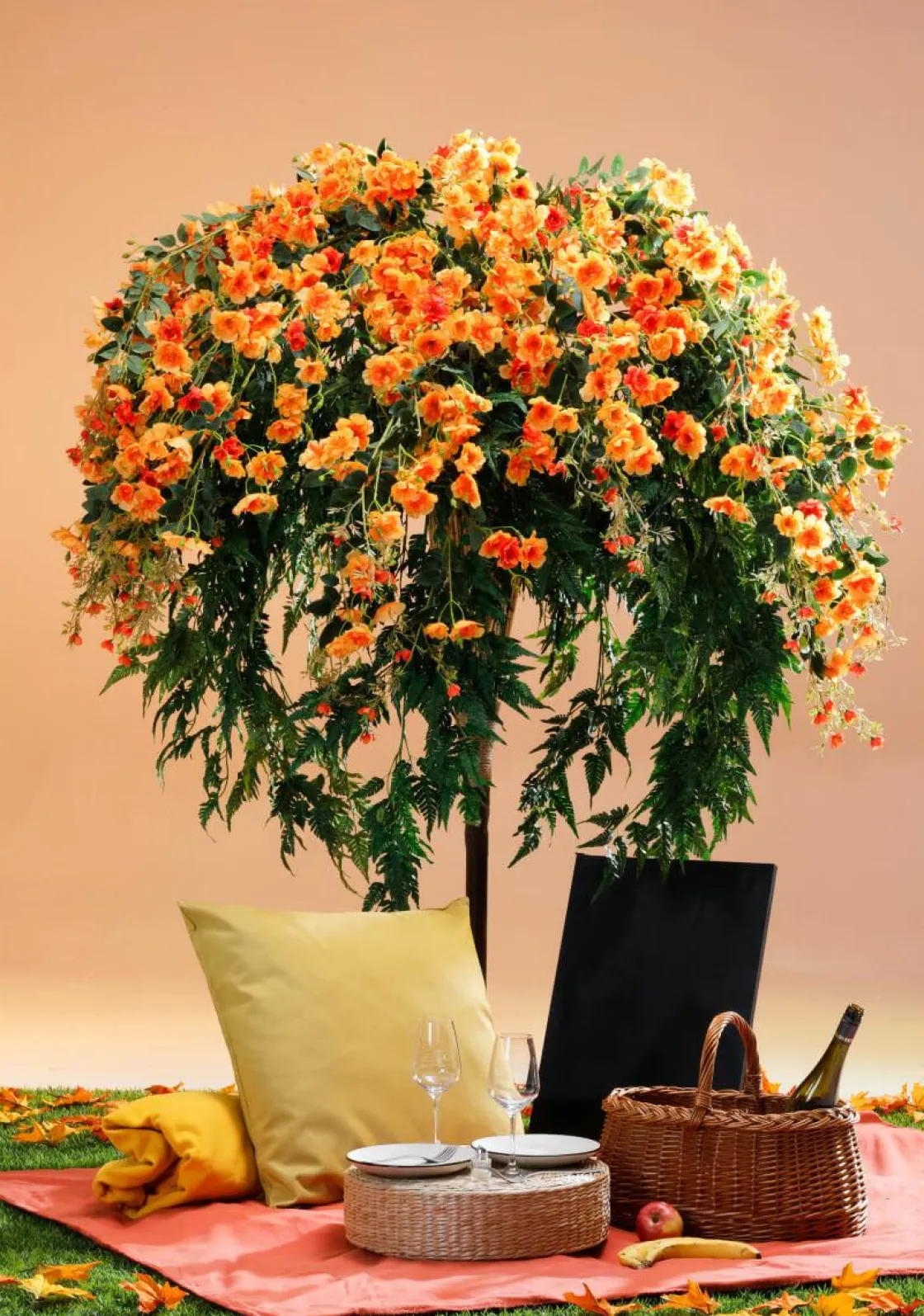 DecoWoerner Decoración De Otoño|Decoración De Verano>Árbol De Helechos De Flor 190cm