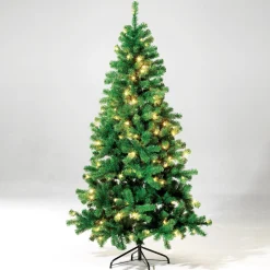 DecoWoerner Árboles De Navidad Artificiales>Árbol De Navidad Artificial Estrecho Con LED 150 Cm