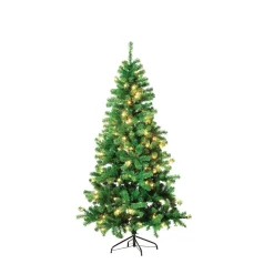 DecoWoerner Árboles De Navidad Artificiales>Árbol De Navidad Artificial Estrecho Con LED 210 Cm