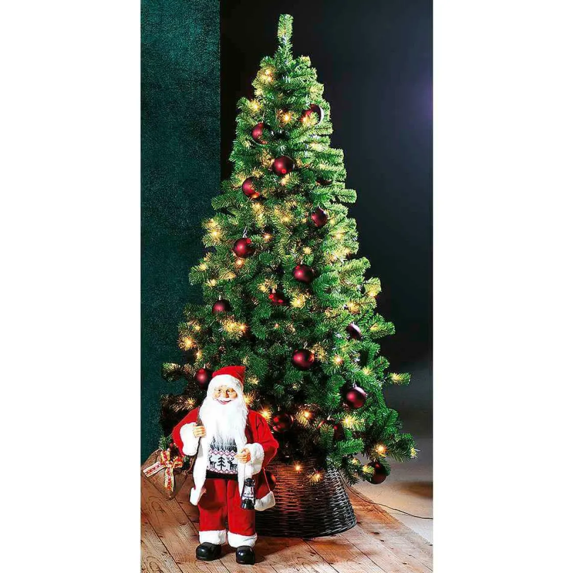 DecoWoerner Árboles De Navidad Artificiales>Árbol De Navidad Artificial Estrecho Con LED 210 Cm