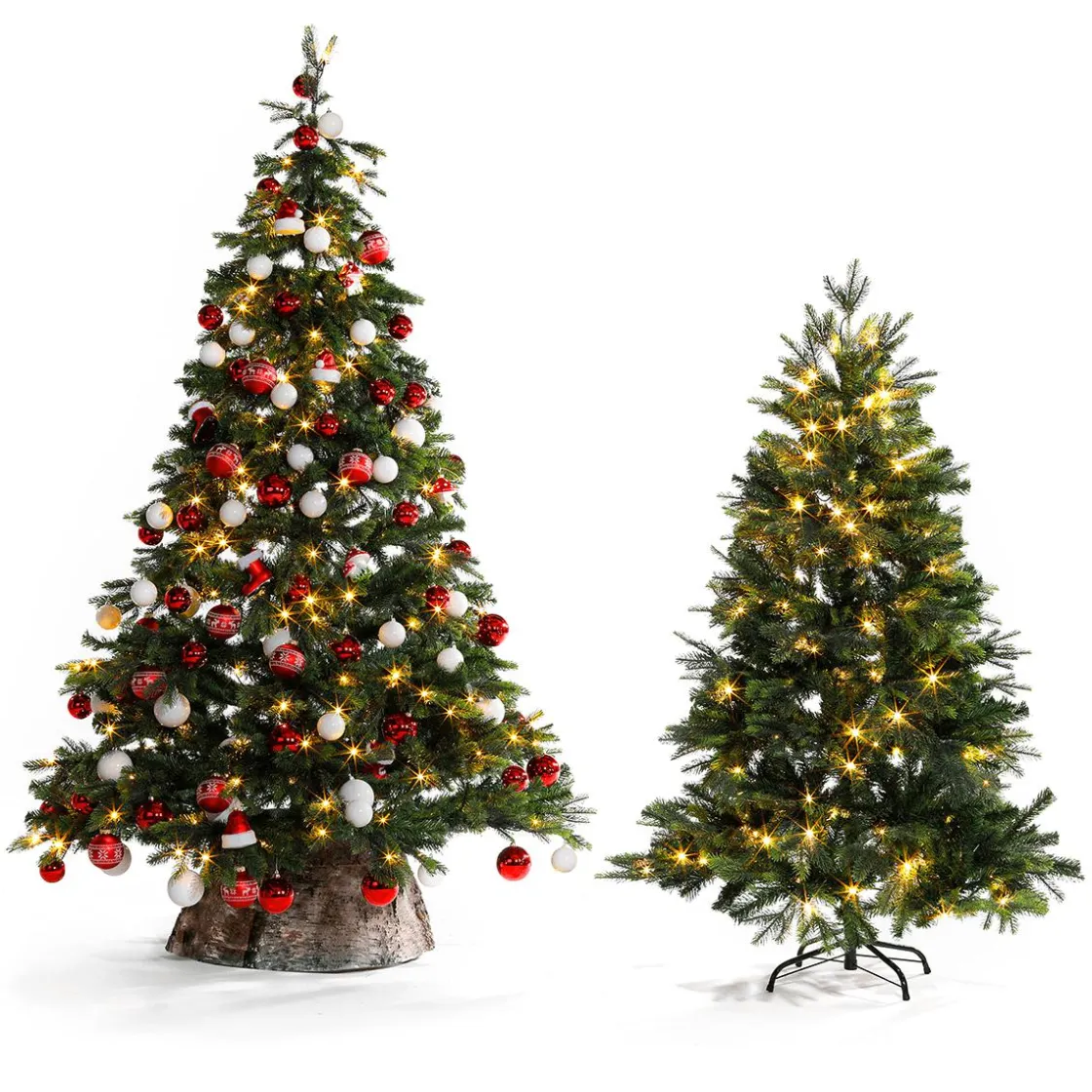 DecoWoerner Árboles De Navidad Artificiales>Árbol De Navidad Artificial Abeto Noble Con LED 210 Cm