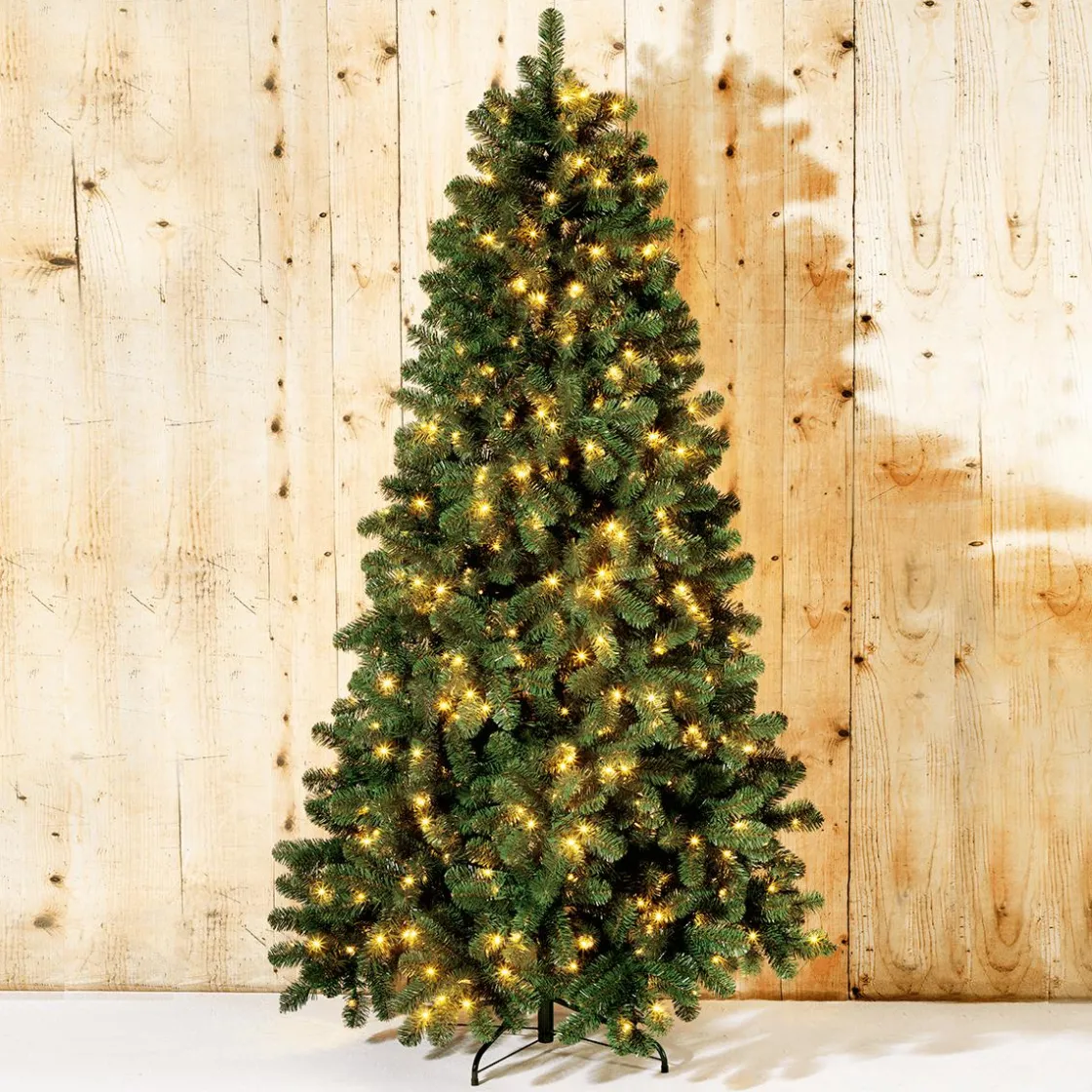 DecoWoerner Árboles De Navidad Artificiales>Árbol De Navidad Artificial Abeto Plateado Con LED 180 Cm