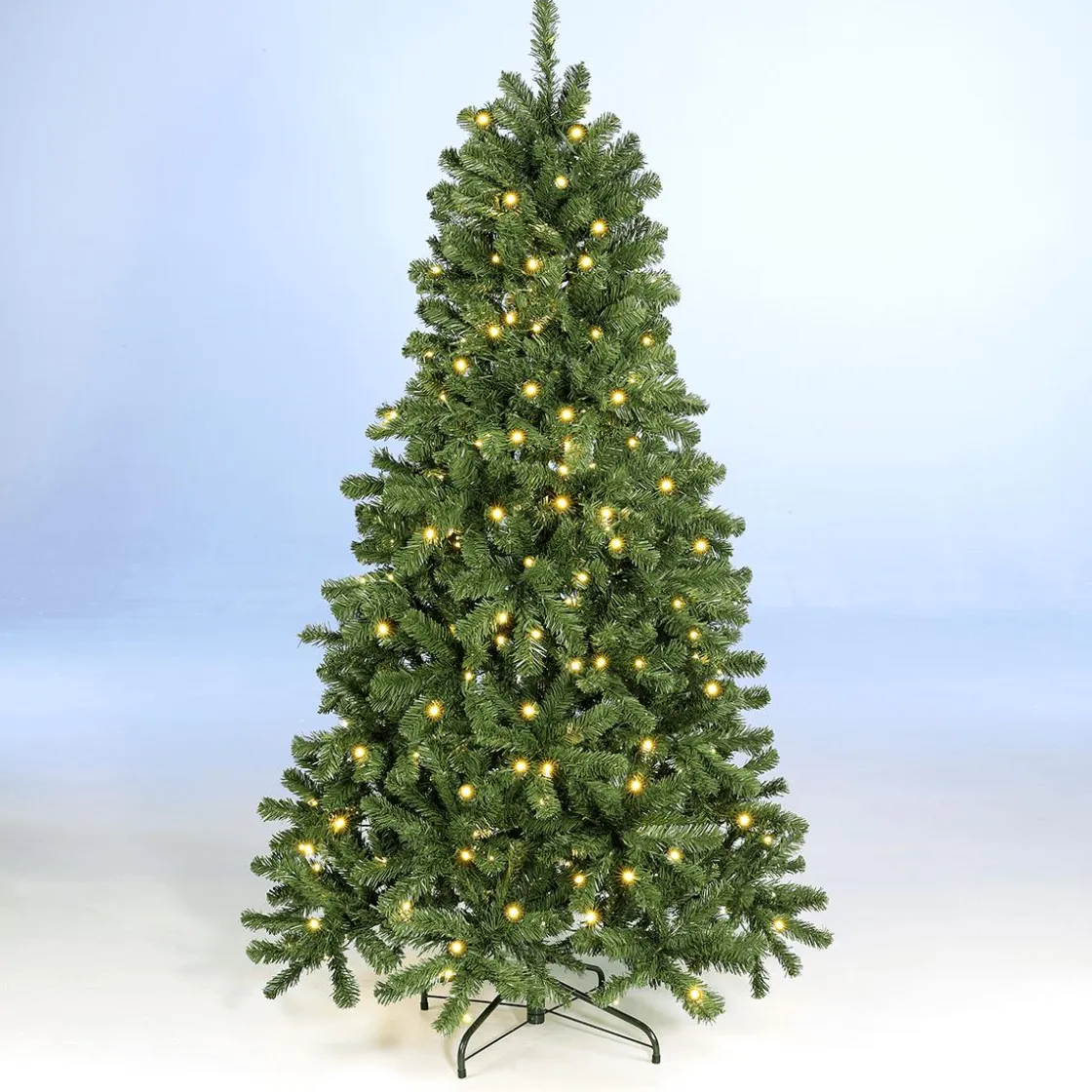DecoWoerner Árboles De Navidad Artificiales>Árbol De Navidad Artificial Abeto Plateado Con LED 180 Cm