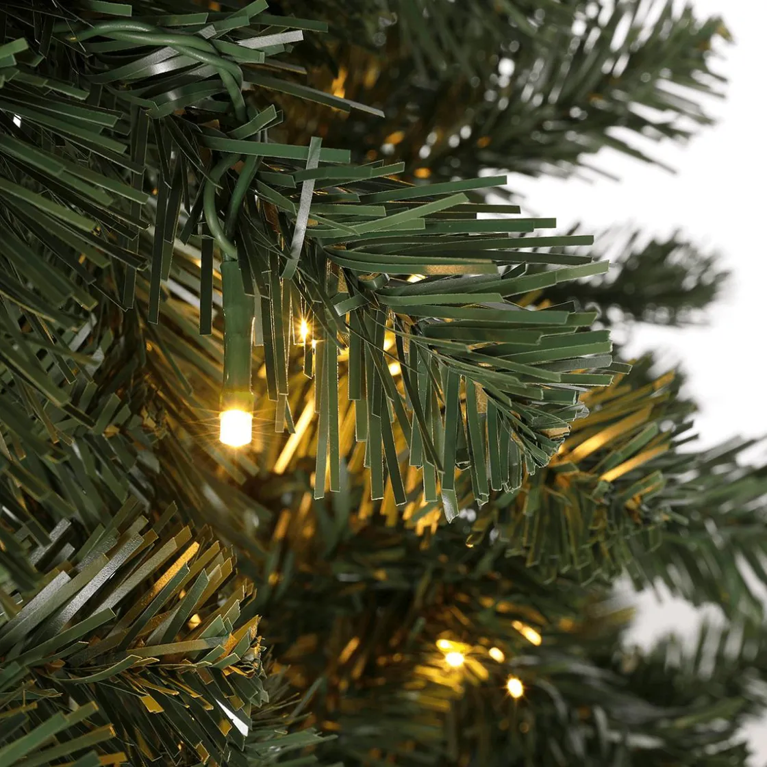 DecoWoerner Árboles De Navidad Artificiales>Árbol De Navidad Artificial Abeto Plateado Con LED 180 Cm
