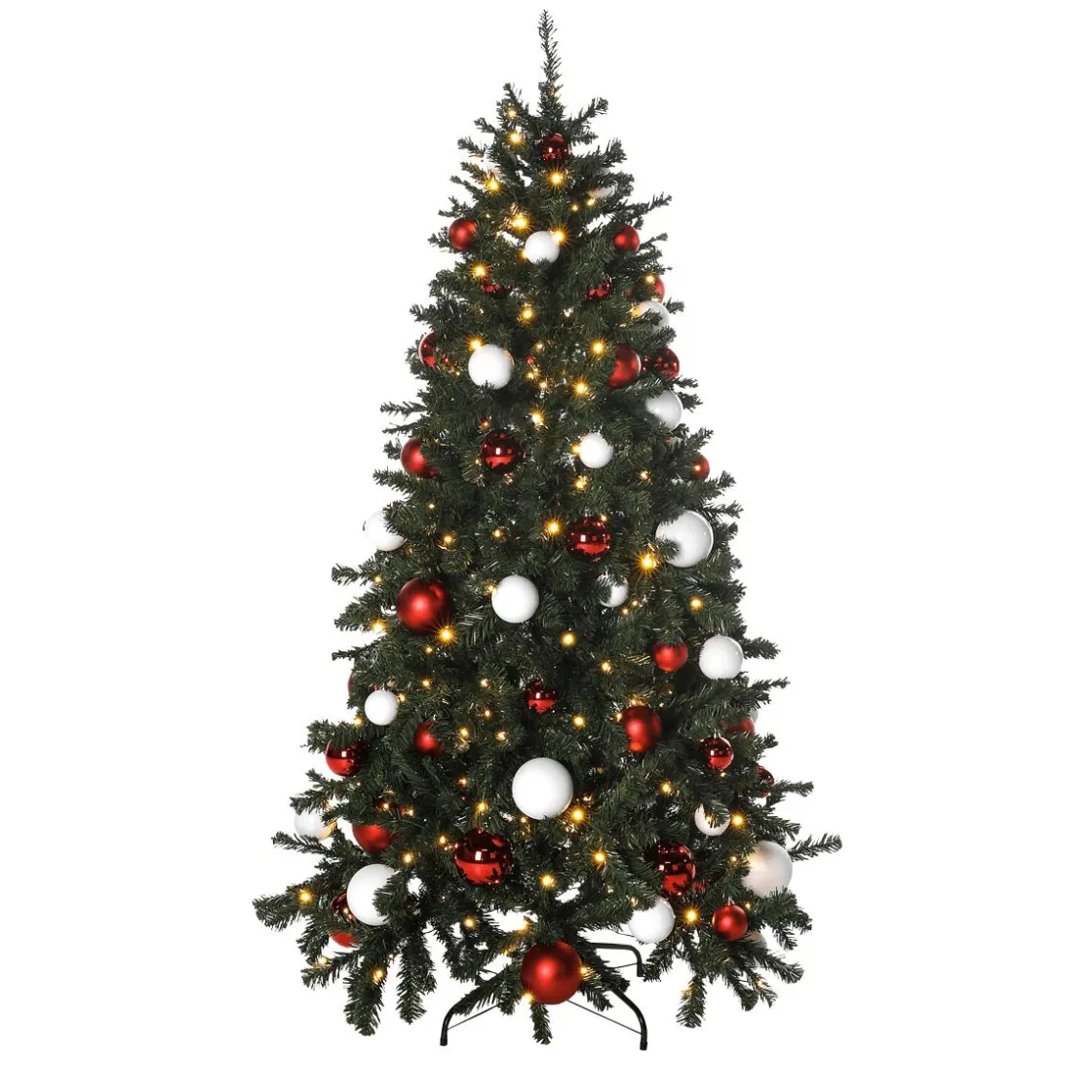 DecoWoerner Árboles De Navidad Artificiales>Árbol De Navidad Artificial Abeto Plateado Con LED 180 Cm