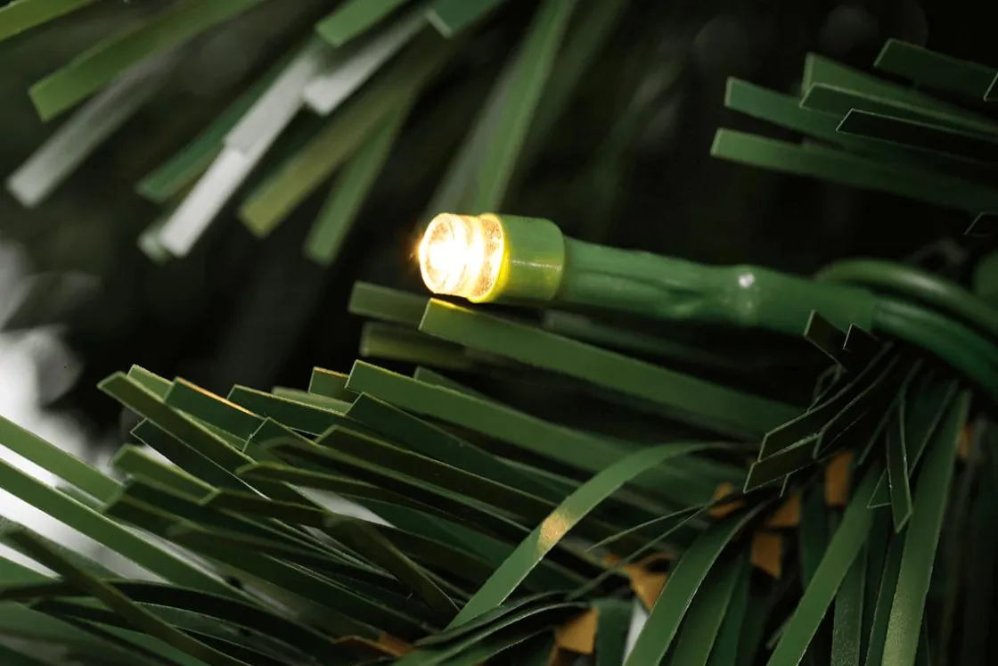 DecoWoerner Árboles De Navidad Artificiales>Árbol De Navidad Artificial Abeto Plateado Con LED 180 Cm