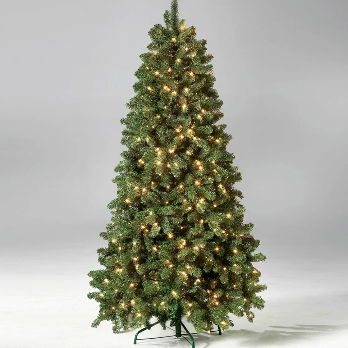 DecoWoerner Árboles De Navidad Artificiales>Árbol De Navidad Artificial Abeto Plateado Con LED 210 Cm
