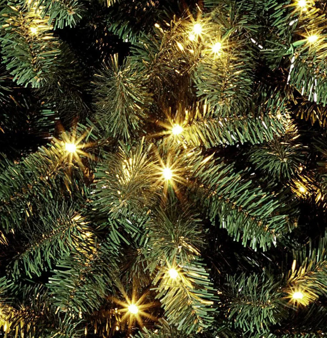DecoWoerner Árboles De Navidad Artificiales>Árbol De Navidad Artificial Abeto Plateado Con LED 210 Cm