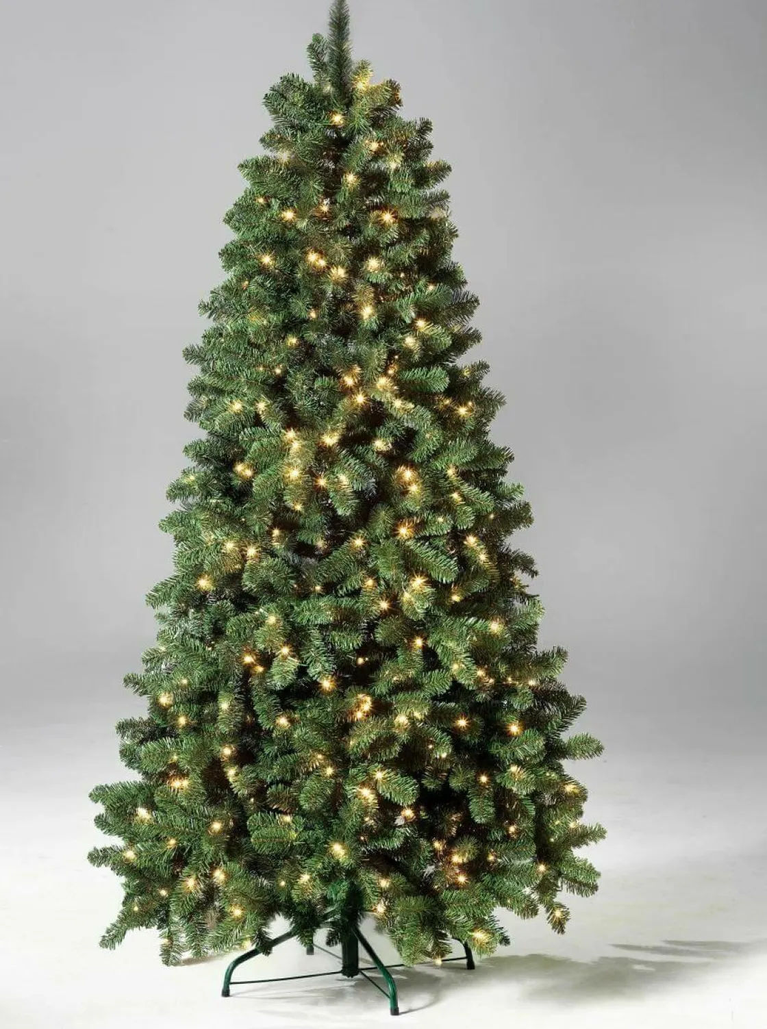 DecoWoerner Árboles De Navidad Artificiales>Árbol De Navidad Artificial Abeto Plateado Con LED 210 Cm