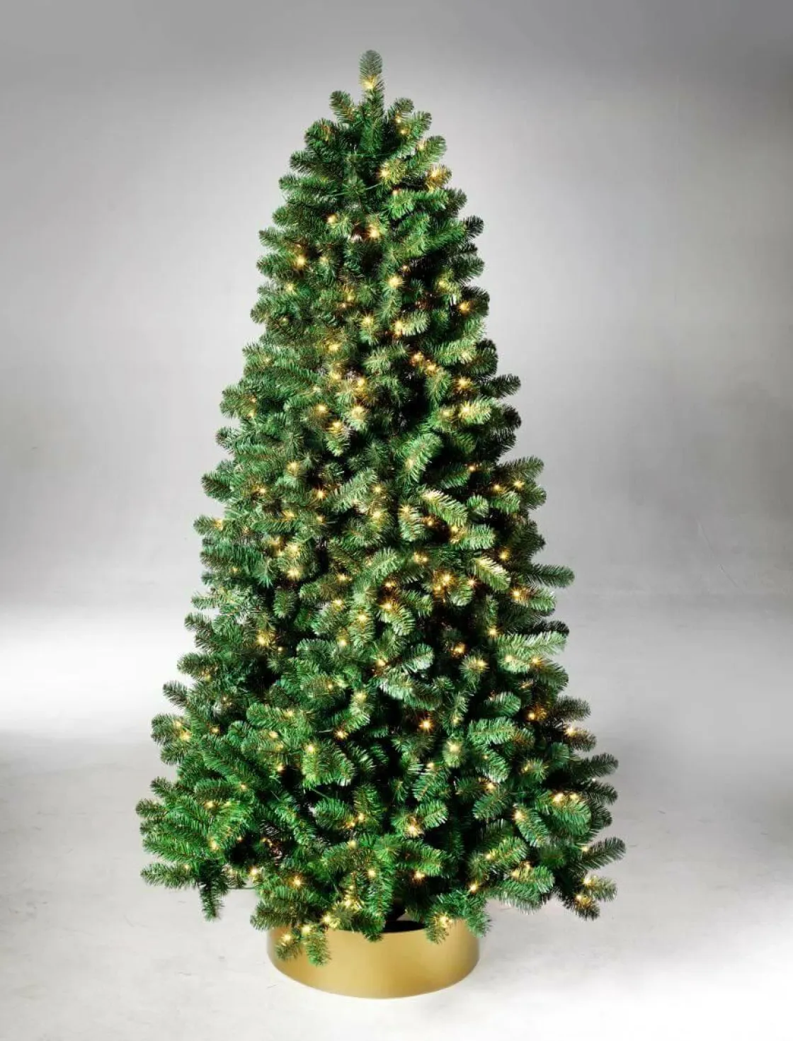 DecoWoerner Árboles De Navidad Artificiales>Árbol De Navidad Artificial Abeto Plateado Con LED 210 Cm
