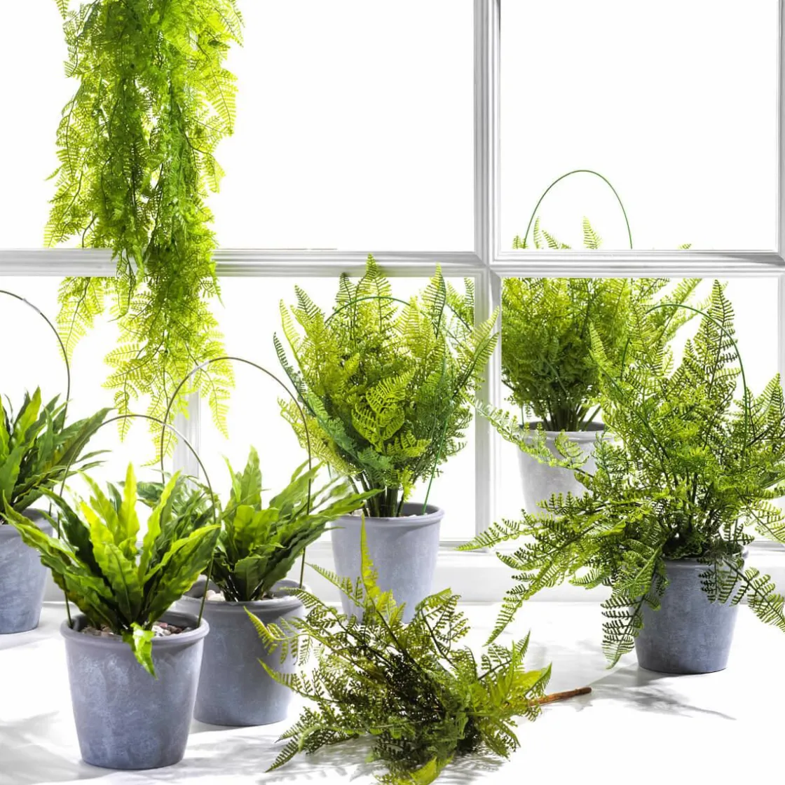 DecoWoerner Decoración De Primavera|Plantas Verdes>Recogida De Helecho Artificial Ø 30 Cm