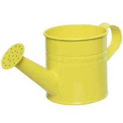 DecoWoerner Decoración De Verano|Decoración De Primavera>Regadera Metálica Vintage Amarilla Galvanizada 22 Cm