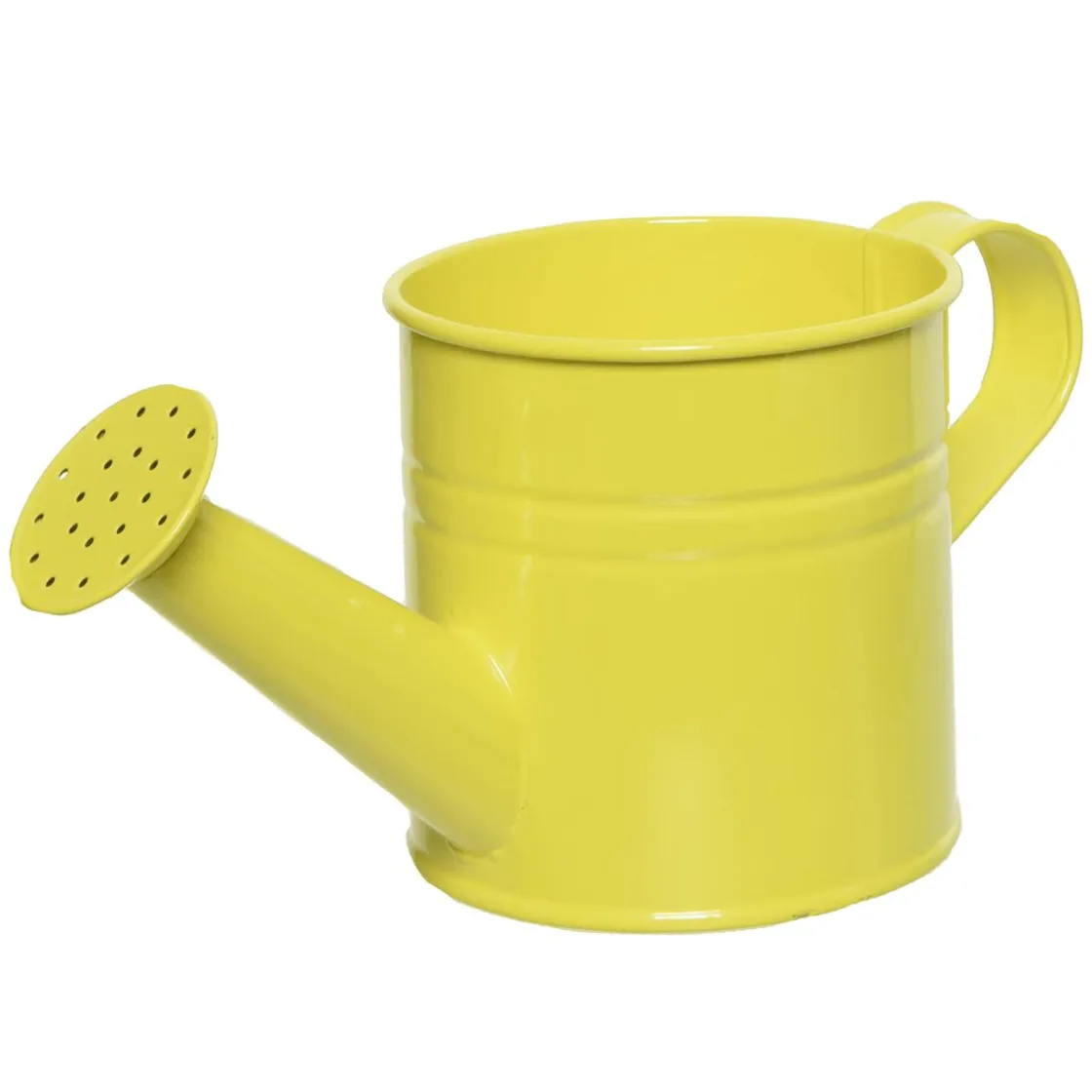 DecoWoerner Decoración De Verano|Decoración De Primavera>Regadera Metálica Vintage Amarilla Galvanizada 22 Cm